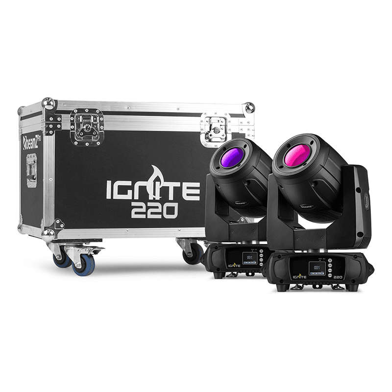 BEAMZPRO IGNITE220 LED MOVING HEAD SPOT 1x 220W [2 IN A FLIGHTCASE]