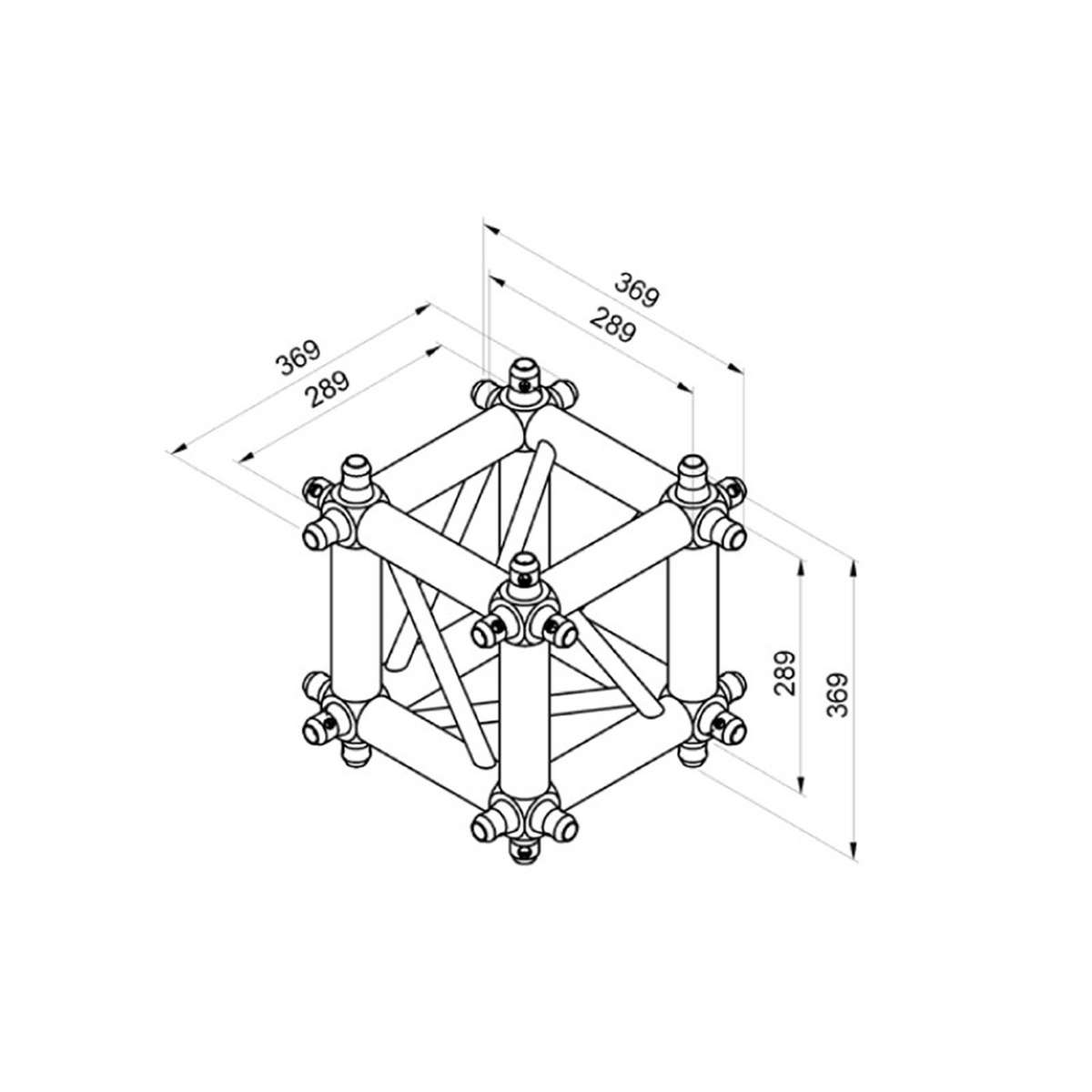 ALUSTAGE QUAD 290 TRUSS 6 WAY CORNER