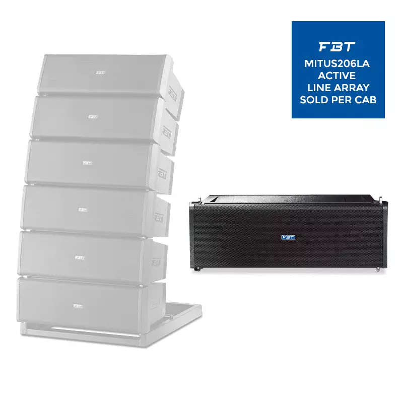 FBT MITUS206LA 2x 6.5INCH ACTIVE LINE ARRAY SPEAKER BLACK 600W + 300W