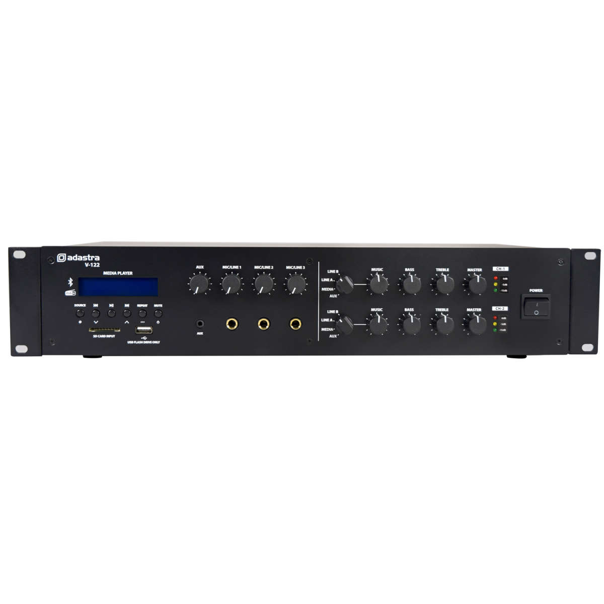 ADASTRA V-122 MIXER AMPLIFIER 2x 120W FM/USB/SD/BT/DAB+ 100V 2 ZONE