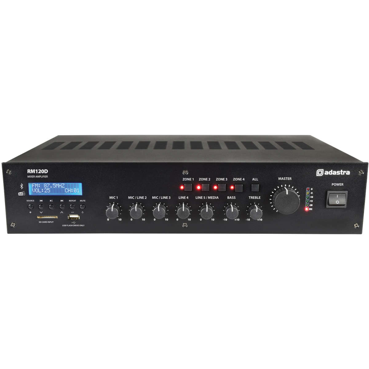 ADASTRA RM120D MIXER AMPLIFIER USB/BT/FM/DAB+ 100V 120W