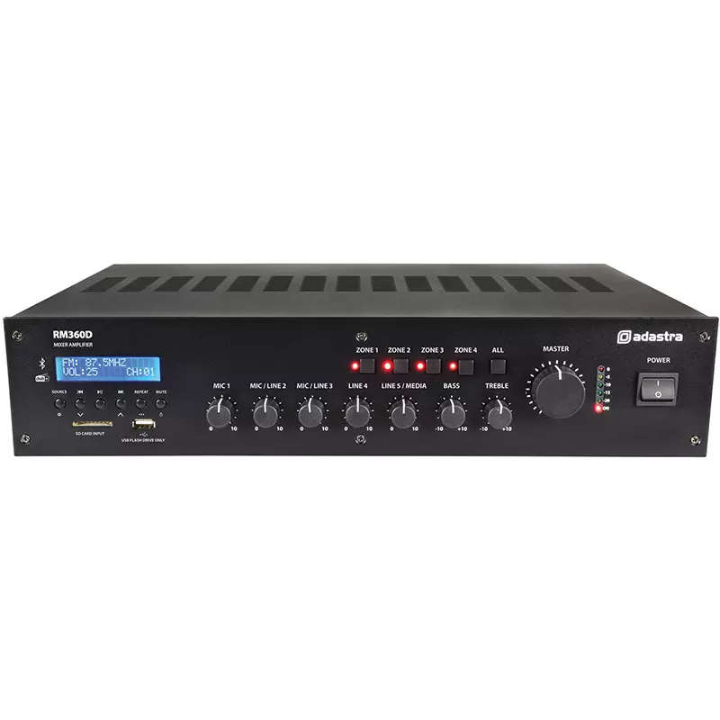 ADASTRA RM360D MIXER AMPLIFIER USB/BT/FM/DAB+ 100V 360W
