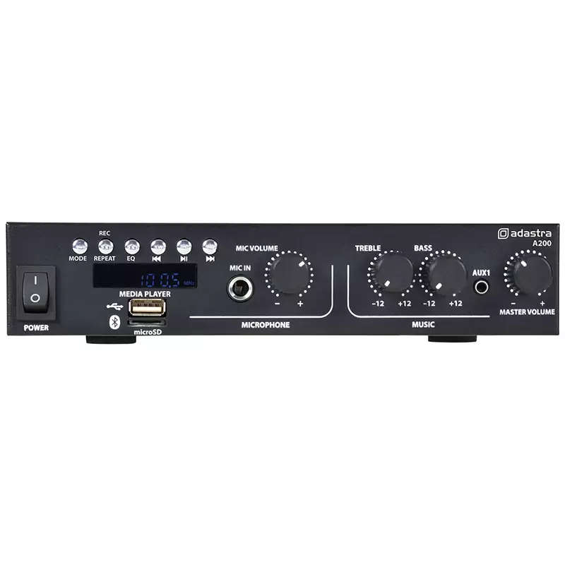 ADASTRA A200 COMPACT STEREO PA MIXER-AMPLIFIER USB/BT/FM 8OHM 2 X 100W