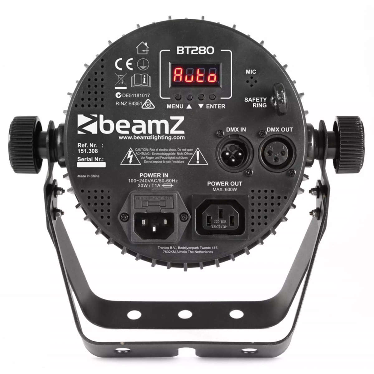 BEAMZ BT280 LED FLAT PAR IP20 7x 10W RGBAWUV