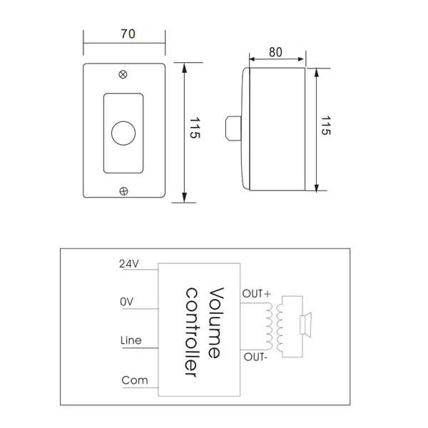 FILO - 100W VOLUME CONTROL WITH TRANSFORMER WITH BACK BOX