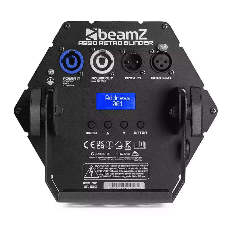 BEAMZ RB90 LED DECO RETRO BLINDER IP20 3x 30W RGBA