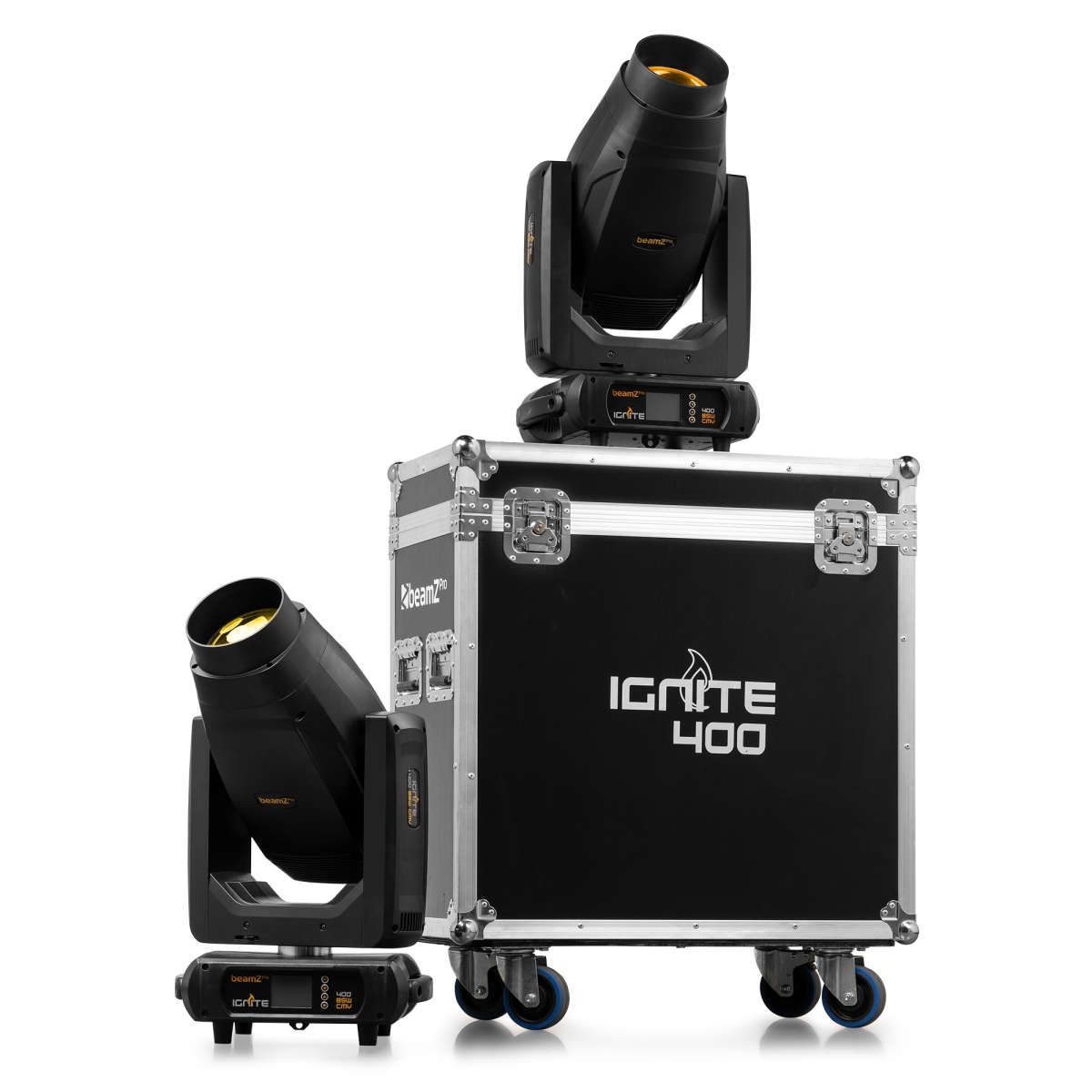 BEAMZPRO IGNITE400 LED MOVING HEAD BEAM-SPOT-WASH 1x 400W [2 IN A FLIGHTCASE]