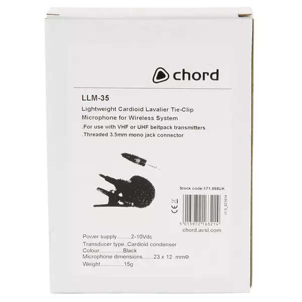 CHORD LLM-35 LAPEL MICROPHONE BLACK 3.5mm