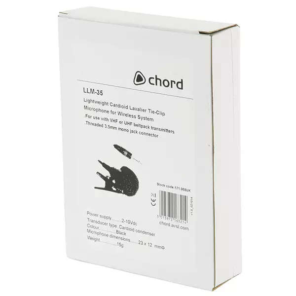 CHORD LLM-35 LAPEL MICROPHONE BLACK 3.5mm