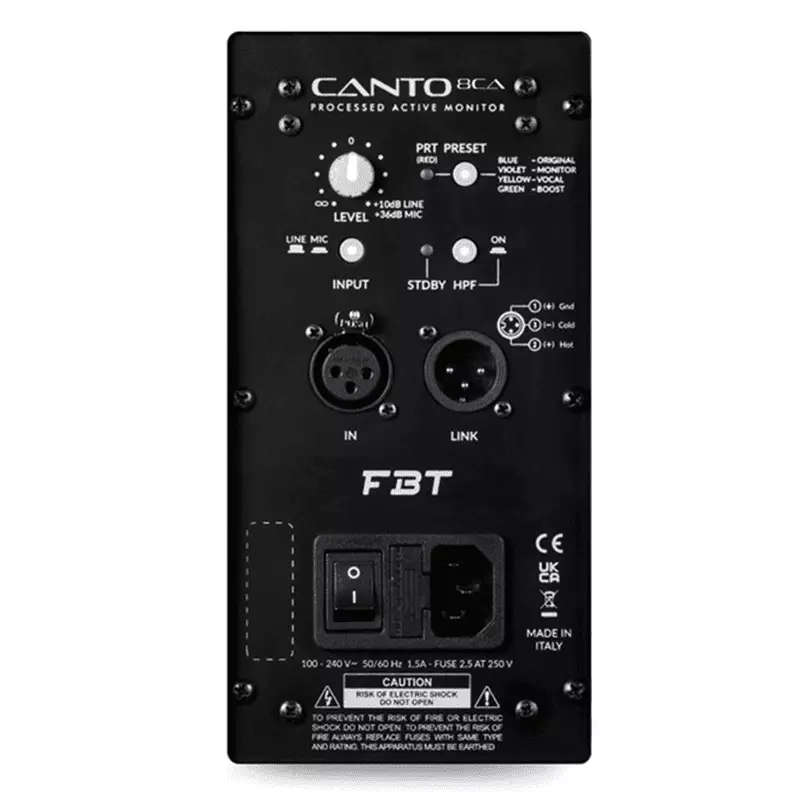 FBT - CANTO8CAB 8in ACTIVE SPEAKER 200W + 100W RMS BLACK