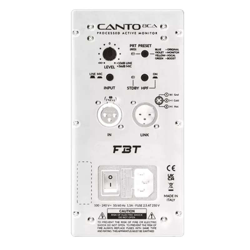 FBT - CANTO8CAW 8in ACTIVE SPEAKER 200W + 100W RMS WHITE