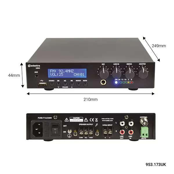 ADASTRA UM30 MIXER AMPLIFIER 100V 30W