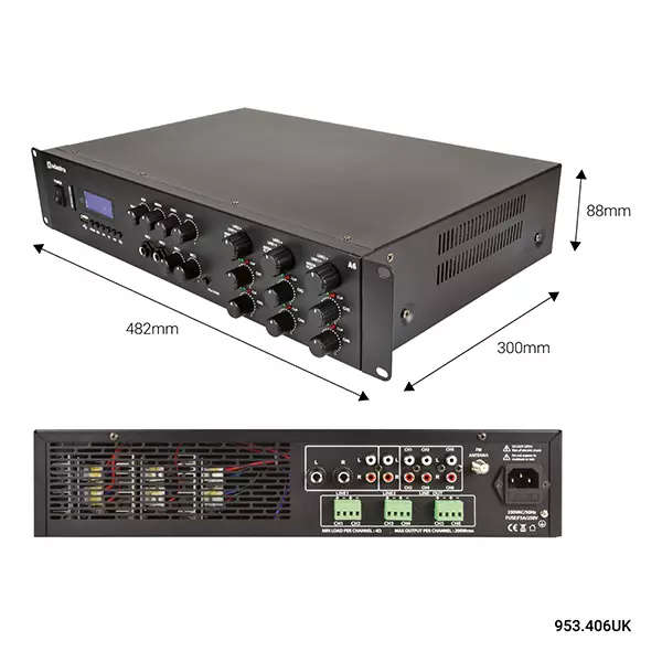 ADASTRA A6 2U MIXER AMPLIFIER 6X 200W