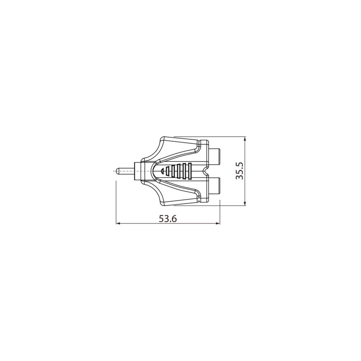 ROXTONE ADAPTOR RCA MALE - 2X RCA FEMALE