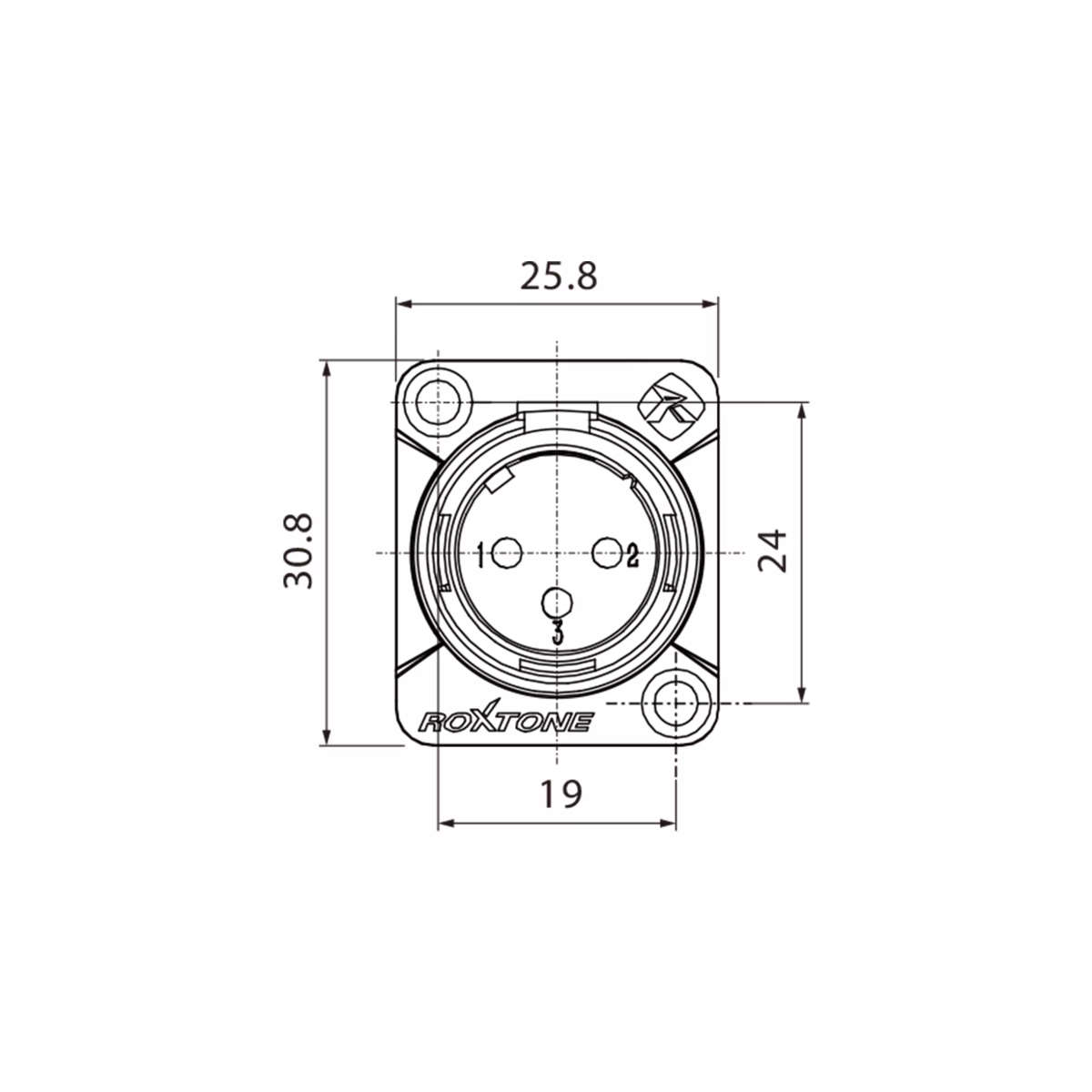 ROXTONE CONNECTOR XLR CHASSIS MOUNT MALE