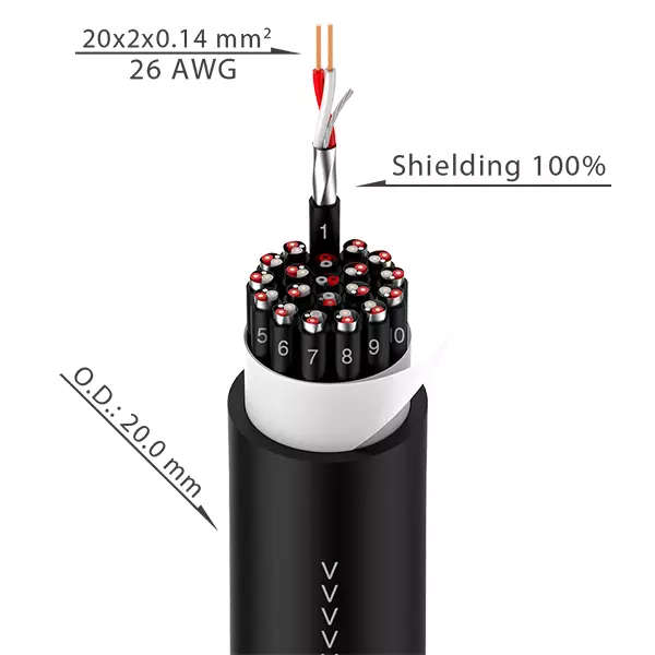 ROXTONE MULTICORE CABLE 20CORE BLACK 50M