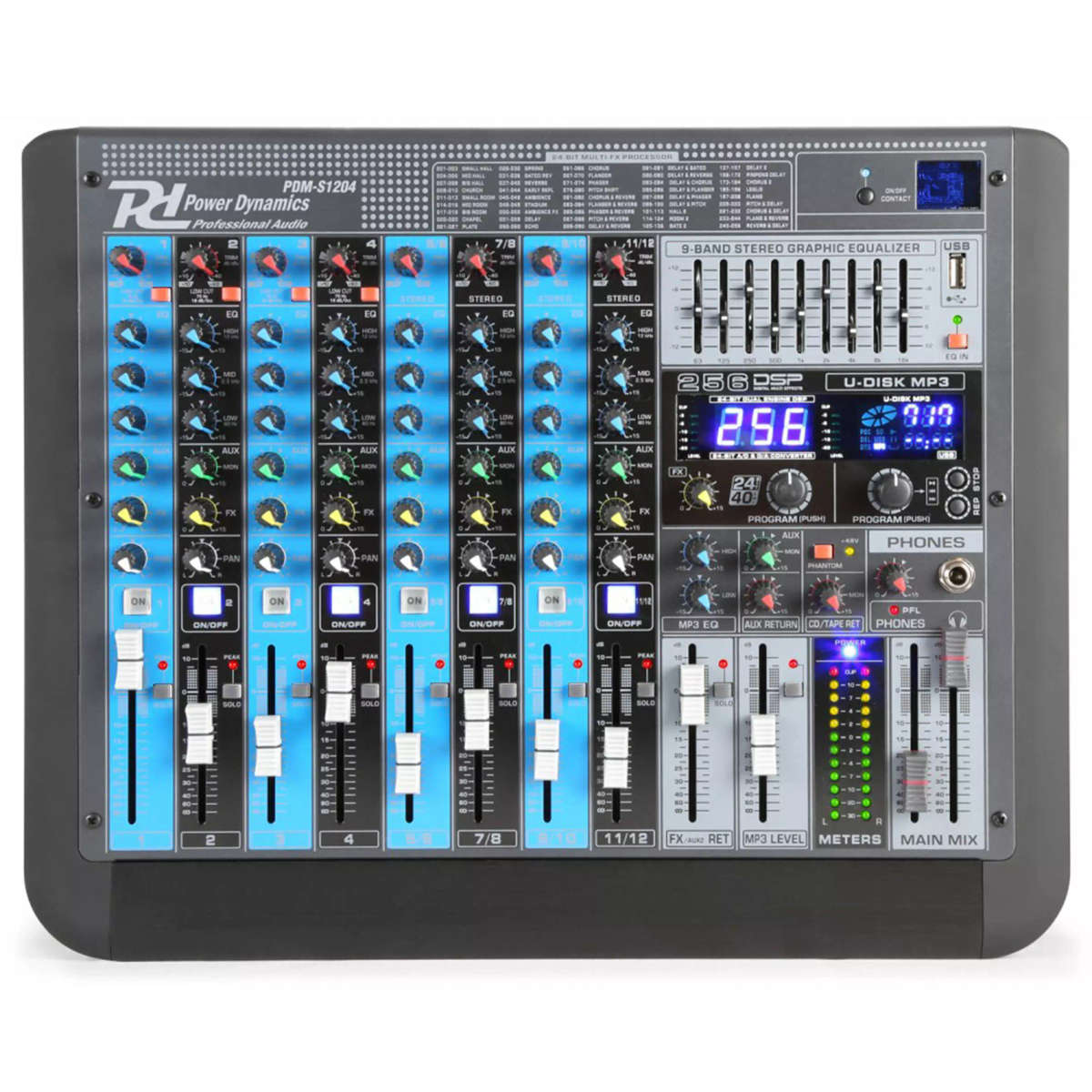 PDM PDM-S1204 MUSIC MIXER BT/MP3/USB/DSP 12CH