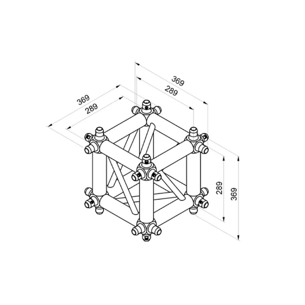 ALUSTAGE QUAD 290 TRUSS 6 WAY CORNER