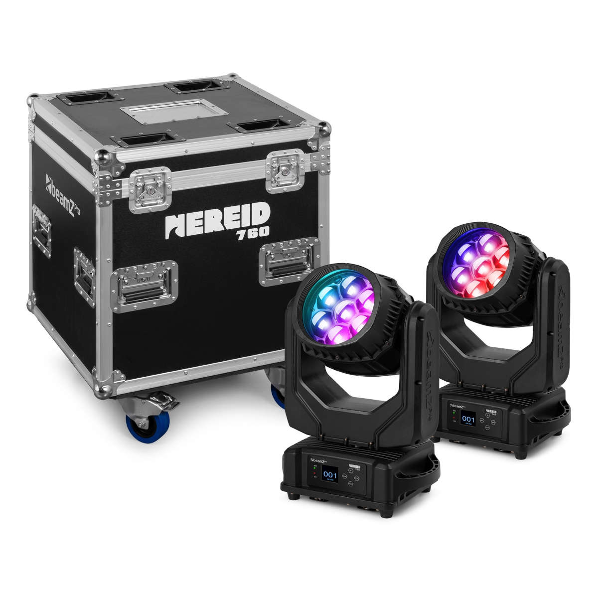 BEAMZPRO NEREID740 LED MOVING HEAD WASH 7X 40W IP65 [2 IN A FLIGHTCASE]