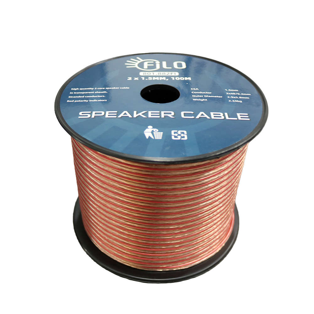 FILO TF1.5C SPEAKER CABLE 1.5MM CLEAR 100M