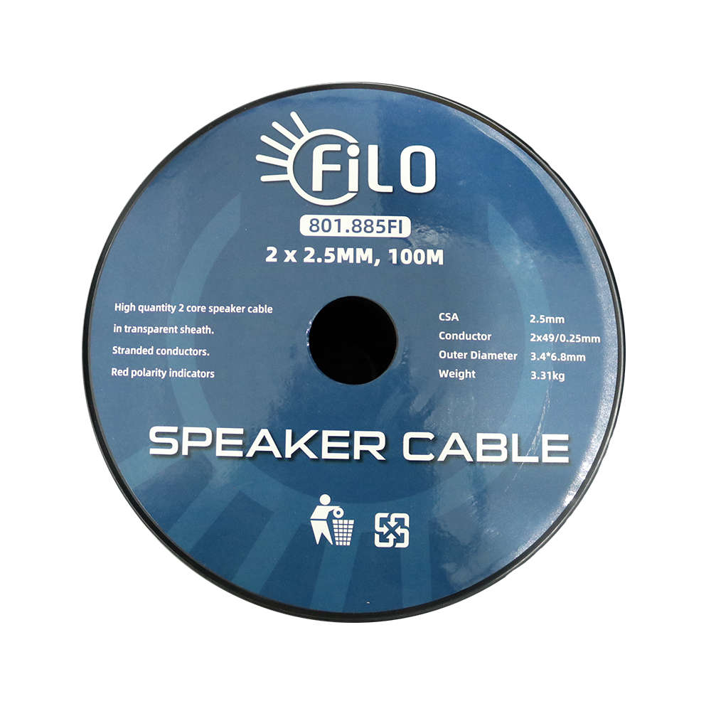 FILO TF2.5C SPEAKER CABLE 2.5MM CLEAR 100M