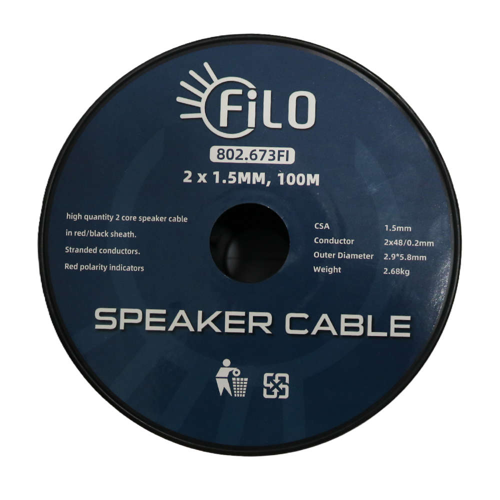FILO TF1.5RB SPEAKER CABLE 1.5MM RED/BLACK 100M