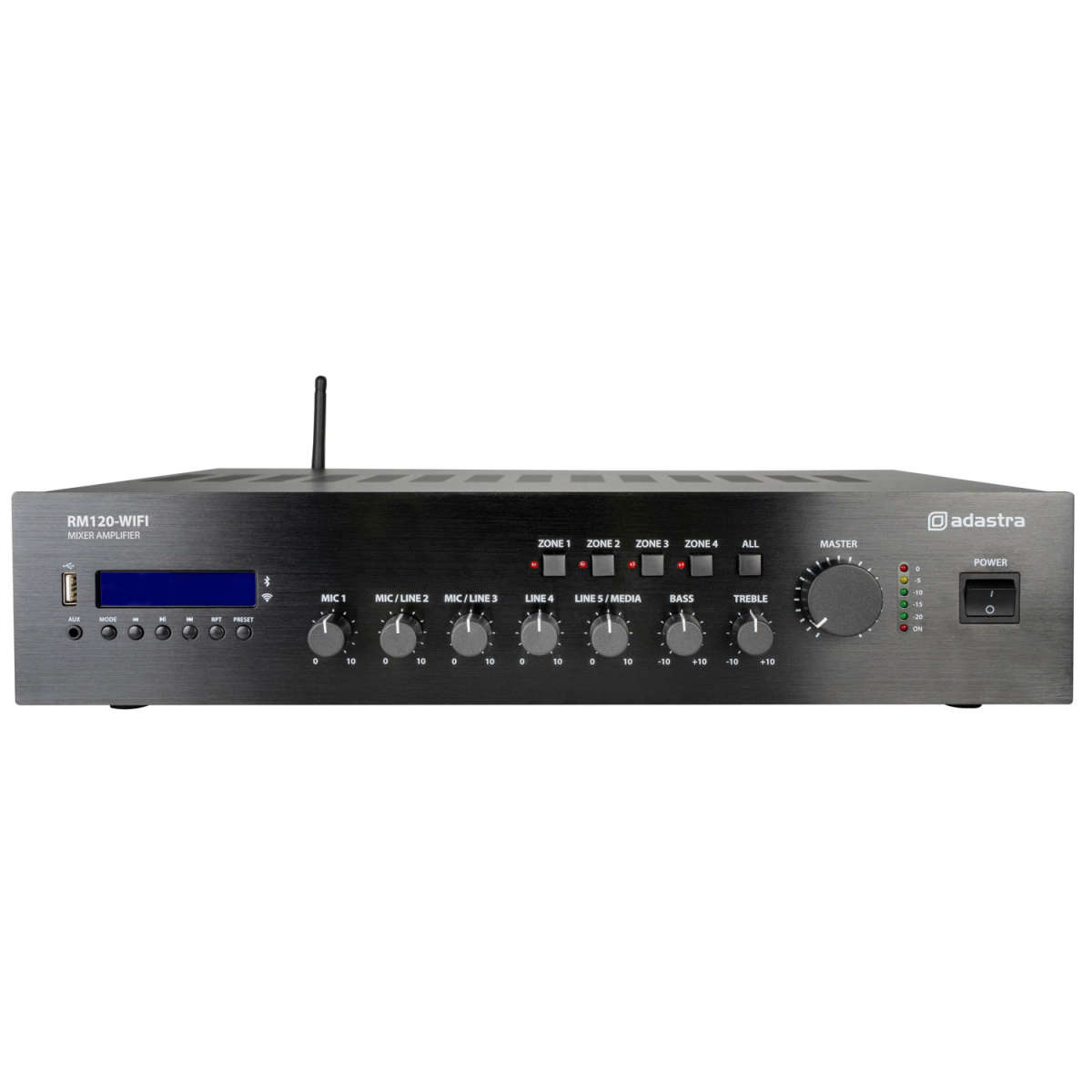 ADASTRA RM120D-WIFI 100V MIXER AMPLIFIER 120W USB/BT/FM/DAB+/WIFI