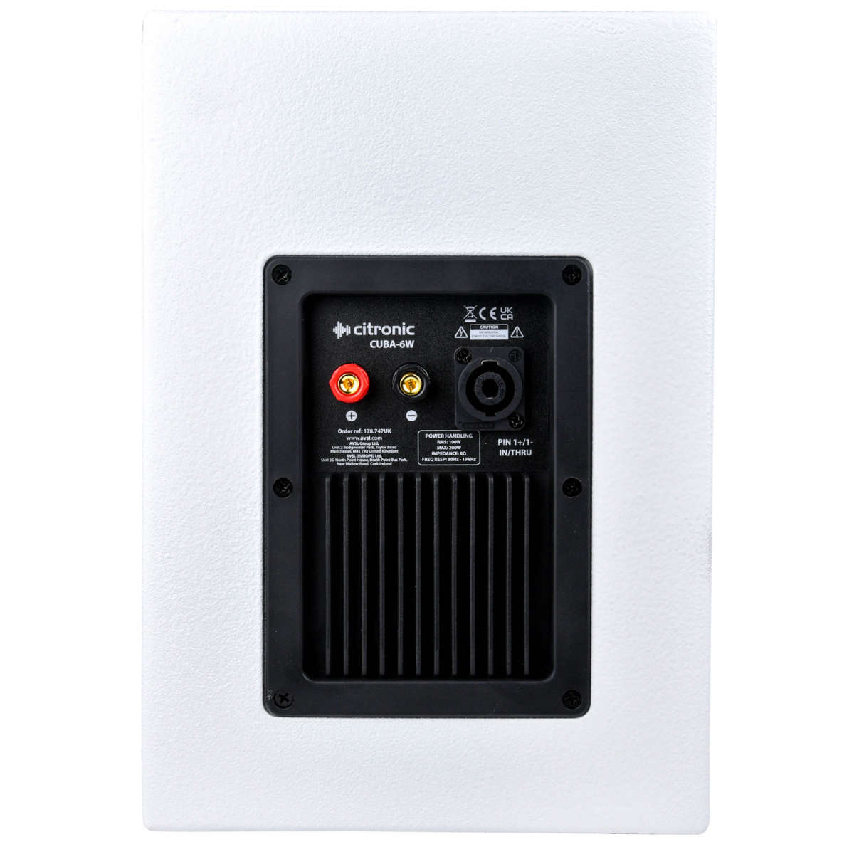 CITRONIC CUBA-6W WALL MOUNT SPEAKER 6INCH WHITE 100W 8OHM