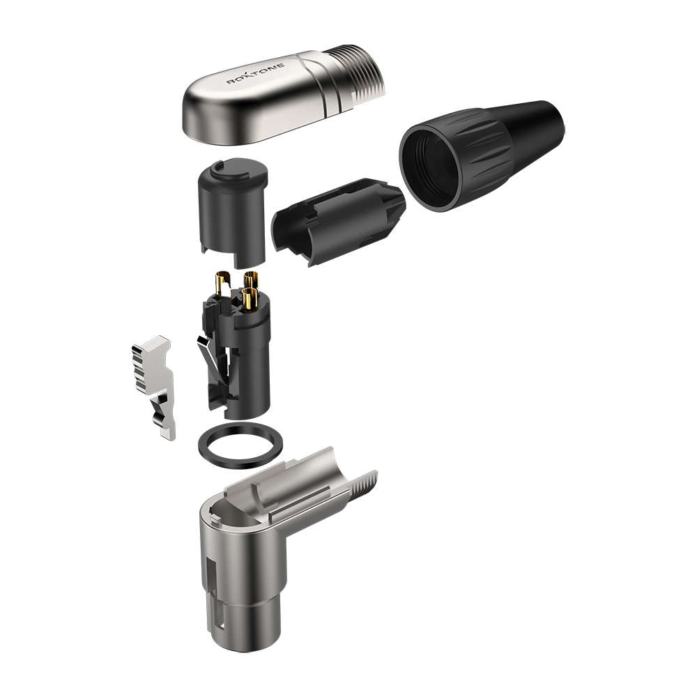 ROXTONE CONNECTOR RIGHT ANGLE XLR INLINE MALE