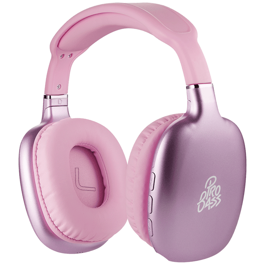 Pro Bass Retro Bluetooth Wireless Headphone with PU Case - Pink