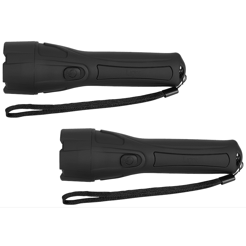 2x Switched 65 Lumen Flashlight - Black