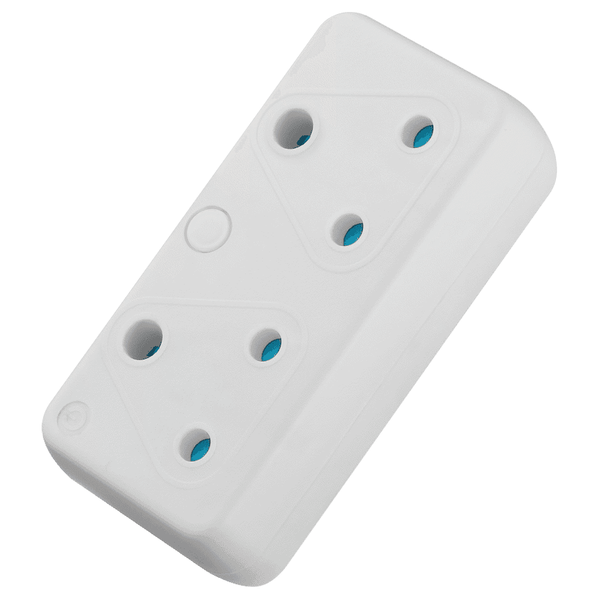 SWITCHED  2 Way Adaptor - White