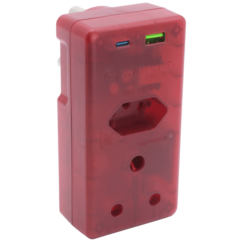 Switched High Surge Multi Adaptor with USB + Type-C PD20W
