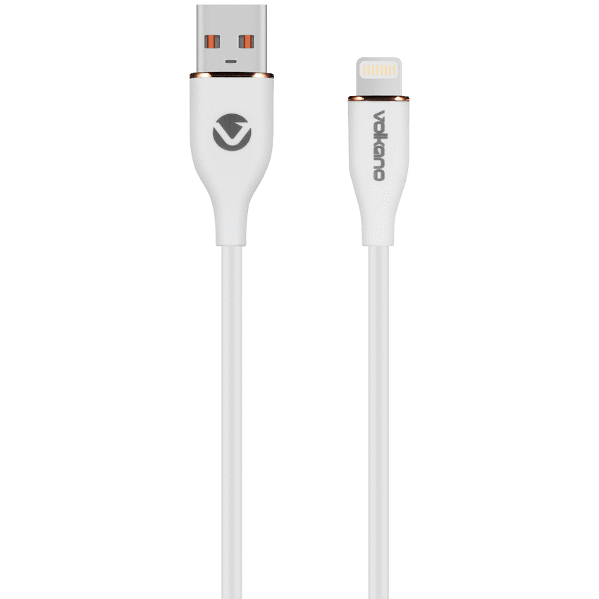 Volkano Flexi Series USB to MFI Lightning 1.5m 5v 2.4a 12w - White