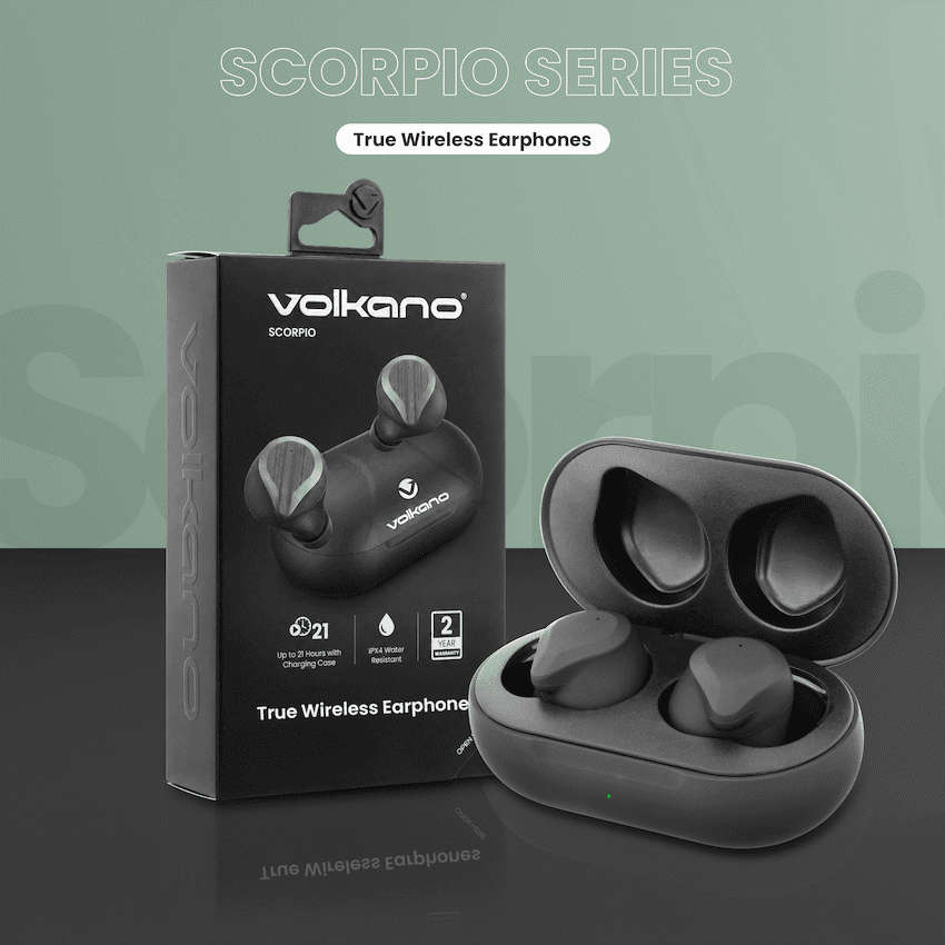 Volkano Scorpio Series True Wireless Earphones - Black