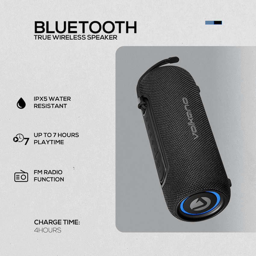Volkano Mini Mamba 2.0 Series Bluetooth Speaker - Black