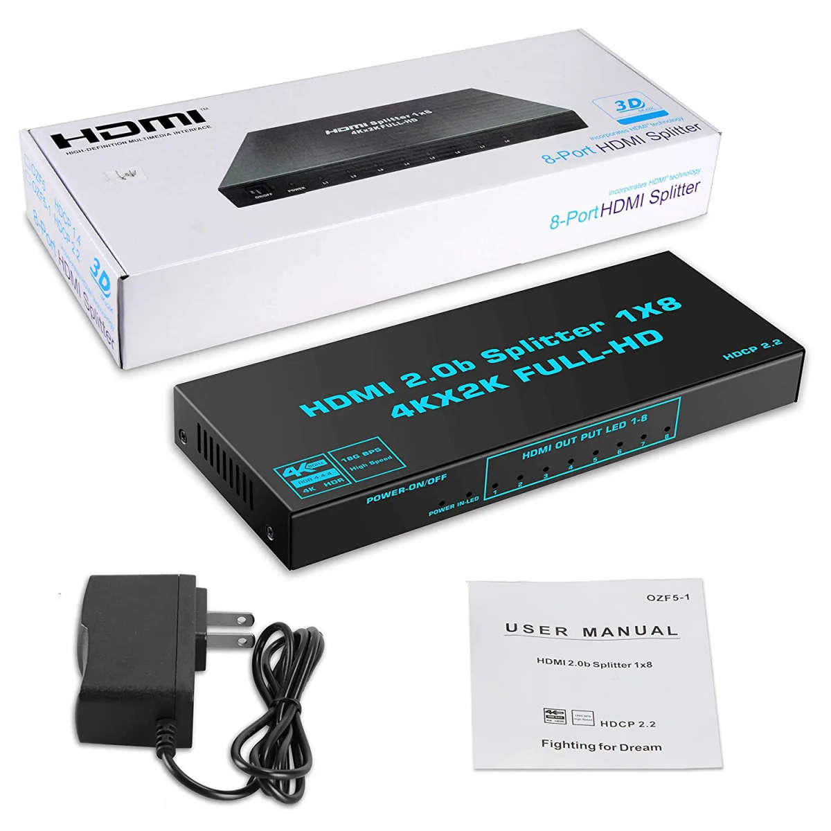TVA HDMI SPLITTER 1IN 8 OUT 4K