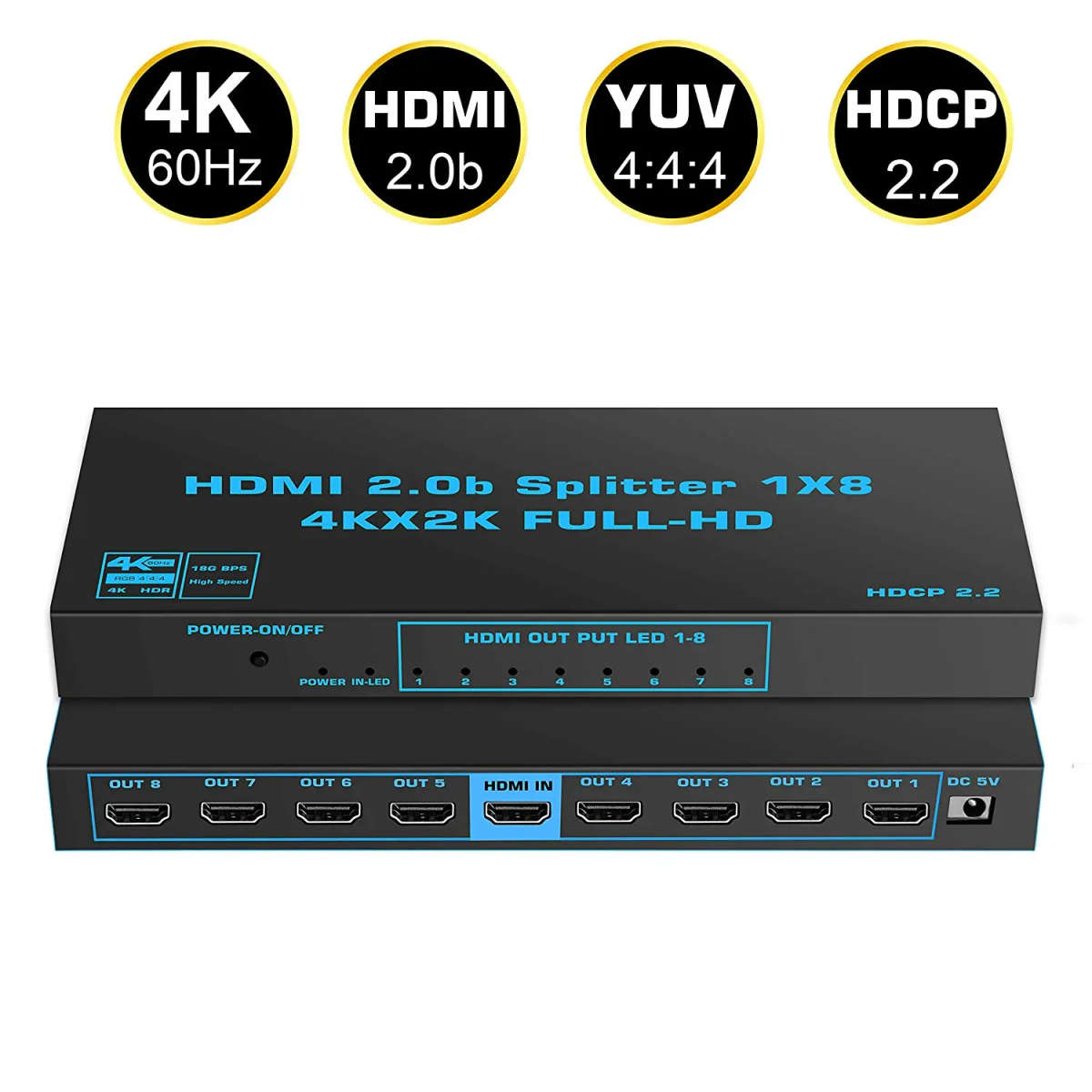 TVA HDMI SPLITTER 1IN 8 OUT 4K