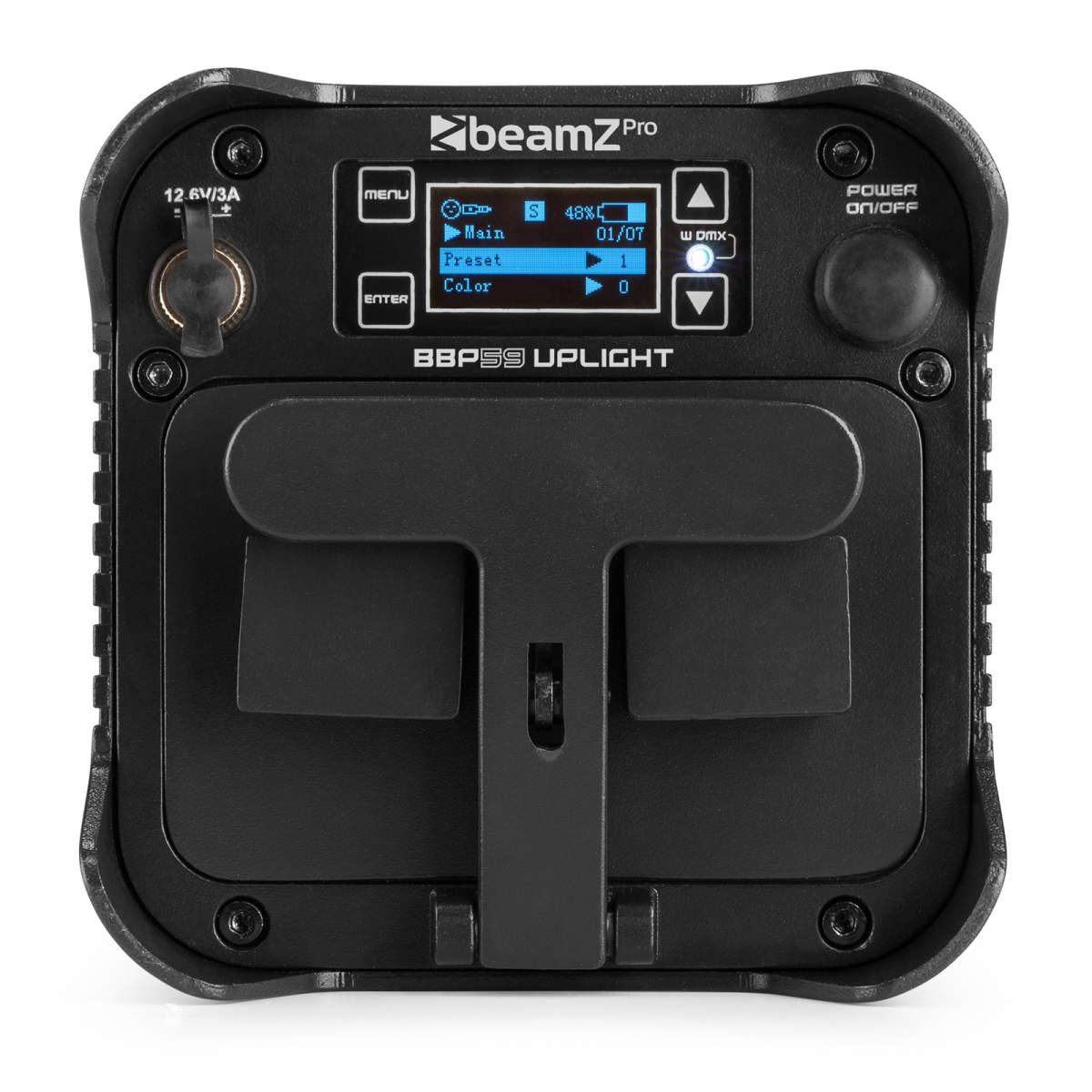 BEAMZPRO BBP59 LED BATTERY UPLIGHT PAR IP65 9x 12W RGBAWUV