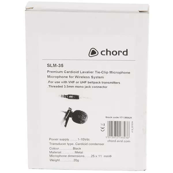 CHORD SLM-35 LAPEL MICROPHONE BLACK 3.5mm