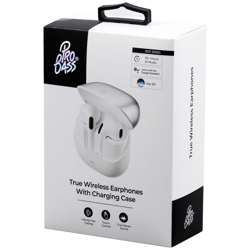 Pro Bass Zest Series TWS Earphones - Silver