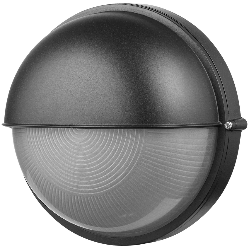 Ellies Arc Series - AC Round Bulkhead - Aluminium + Glass - E27 Base -BK