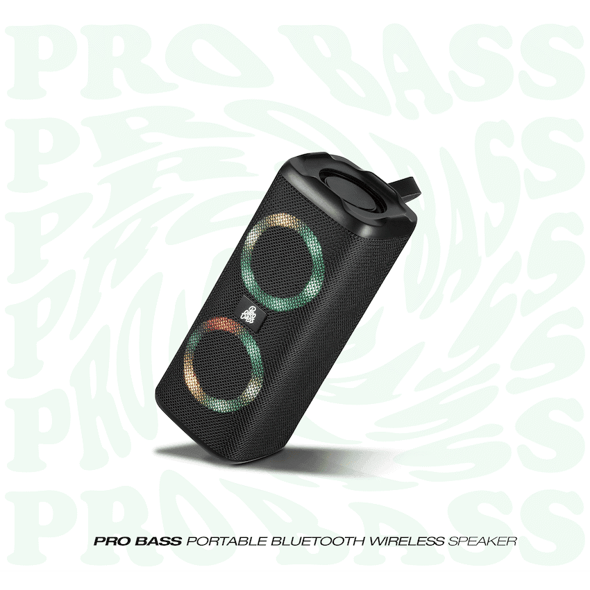 Pro Bass Pulse Box Portable Bluetooth Speaker - Black