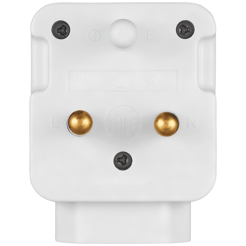 Switched 2-Way Schuko Adaptor - Top and Bottom Loader