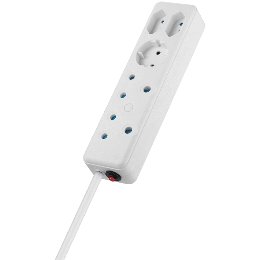 SWITCHED 5 Way Multiplug - White