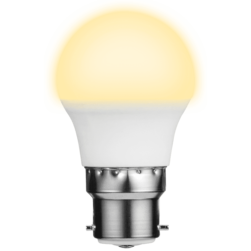 Switched 5w Golfball LED Light Bulb B22 - Warm White