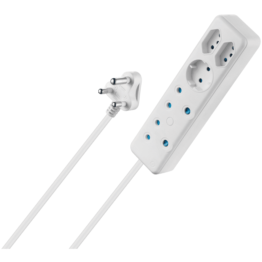 SWITCHED 5 Way Multiplug - White