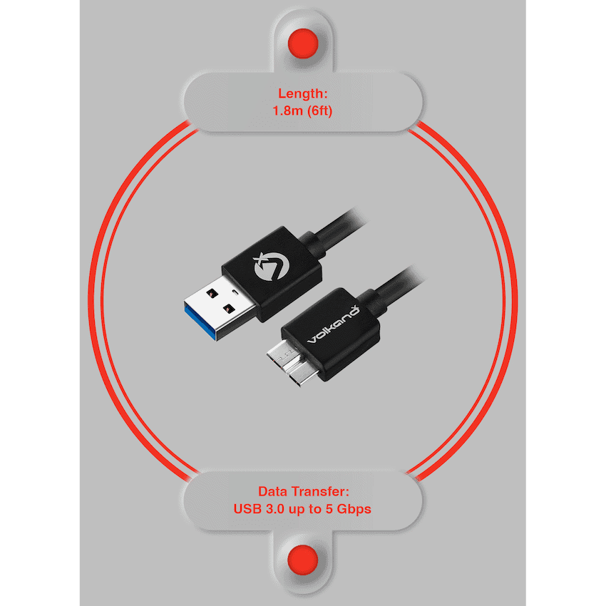 VolkanoX Data Series USB3.0 Micro USB Cable 1.8m