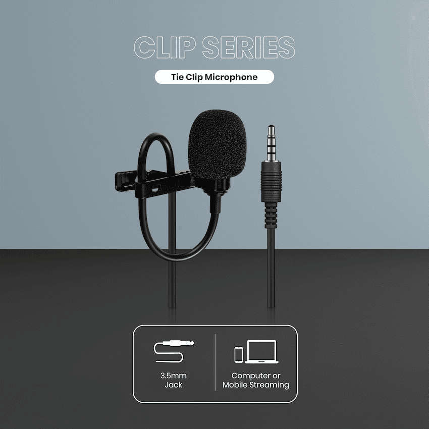 Volkano Clip series 3.5mm Tieclip Microphone