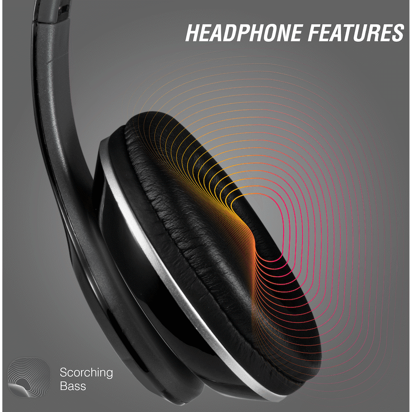 Volkano Falcon Headphones with Microphone - Black